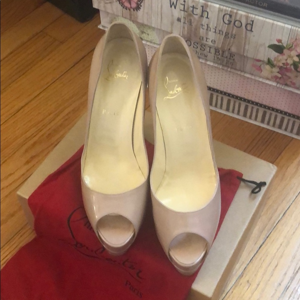 Christian Louboutin Altadama 140 Patent Calf Nude